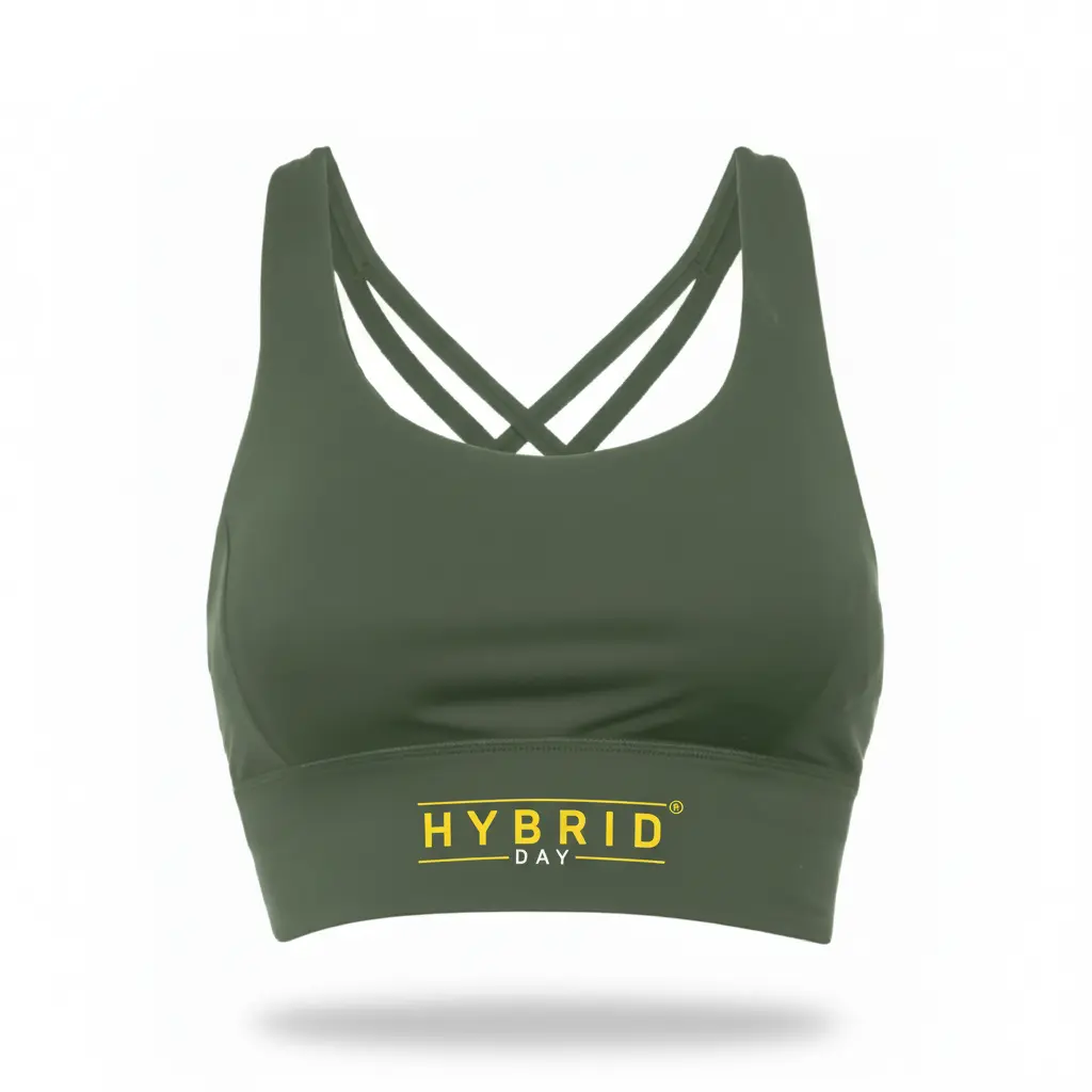 TOP DEPORTIVO HYBRID DAY® ESPALDA CRUZADA (XS, VERDE)